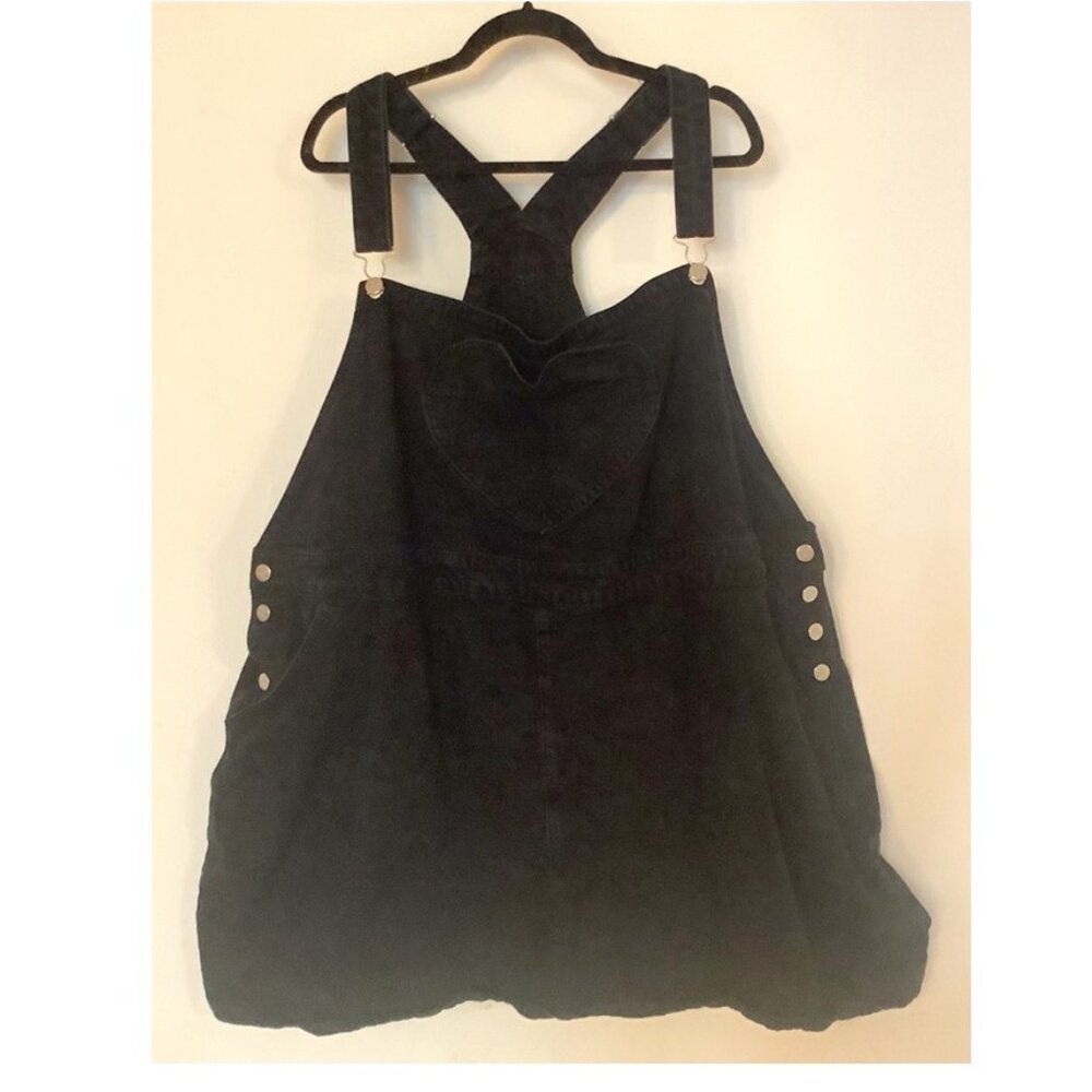 Plus - Shiny By Nature Jean Bib Mini Dress